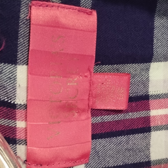 Victoria's Secret PJ Set Size L Flannel Pink Purple Pockets On Top - Picture 2 of 10